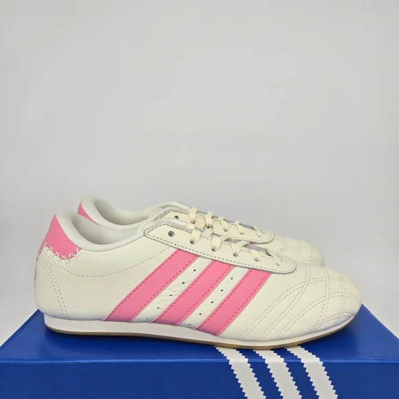 New adidas Taekwondo Off White Bliss Pink Big Girls Shoes Size 5.5 - Picture 3 of 8